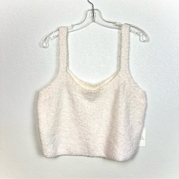 Abercrombie & Fitch Lounge Boucle Fuzzy Knit Cropped Tank XL | Normcore Cozy - Picture 2 of 16
